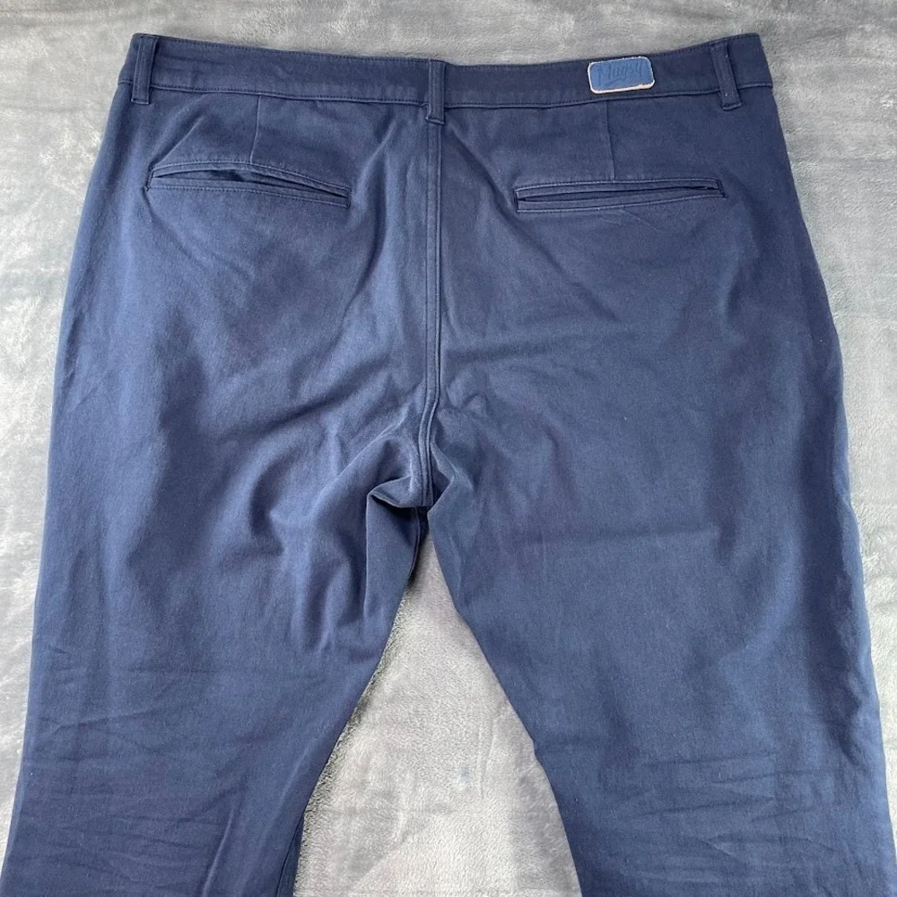 Mugsy Pants Mens 38x32 Morgans‎ Chino Blue Classic Slim Fit Stretch Casual
